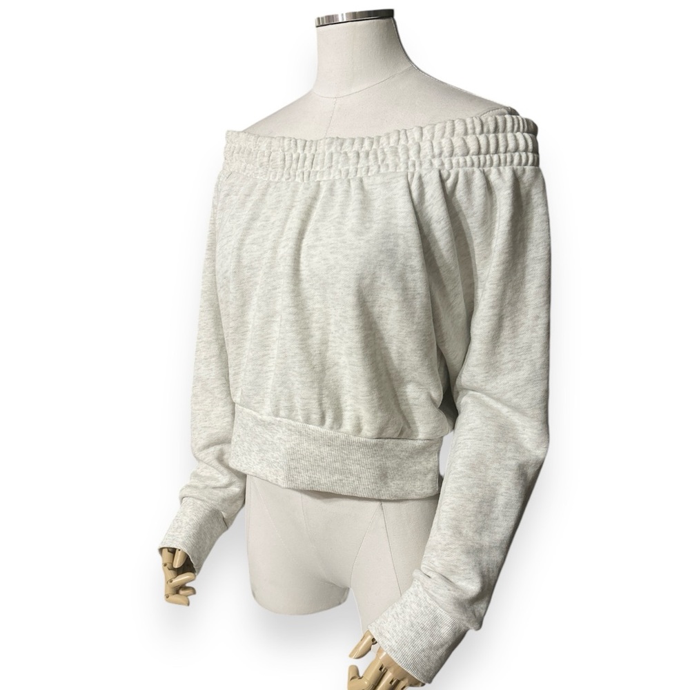 VS VICTORIA SPORT Off The Shoulder Cropped Sweatshirt
